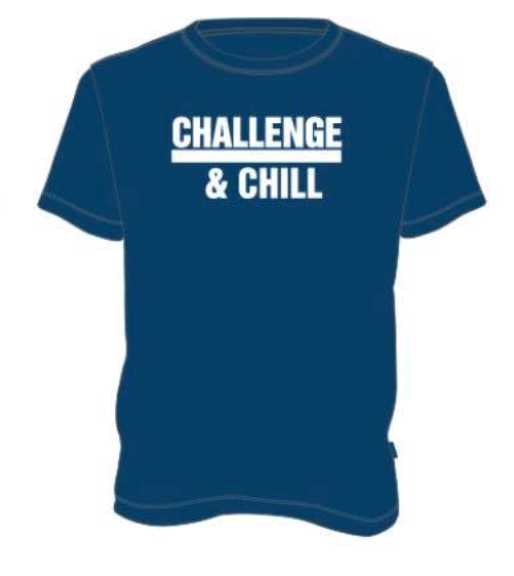 Challenge & Chill T Shirt: Cool Blue