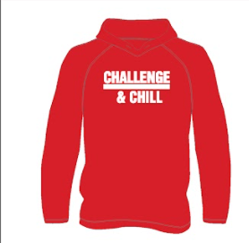Challenge & Chill Hoodie-Red